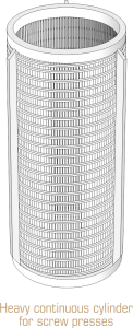 Heavy Continuous cylinder for screw presses